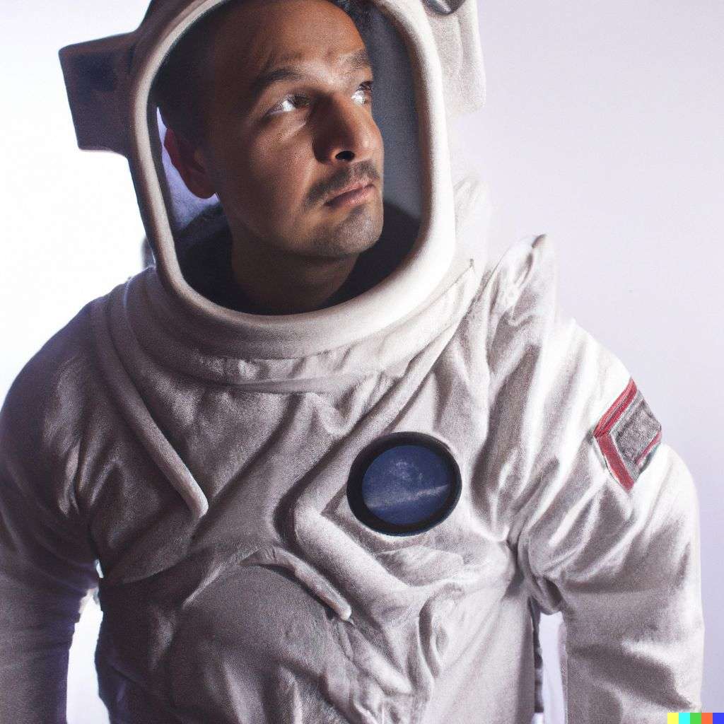 an astronaut, photograph, high-key lighting